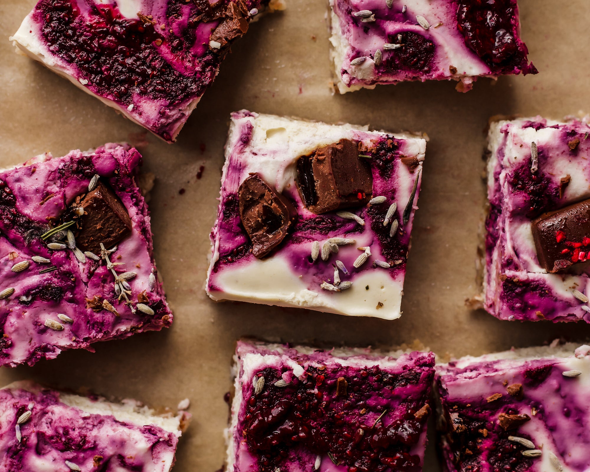 Blueberry Swirl Cheesecake Bars
