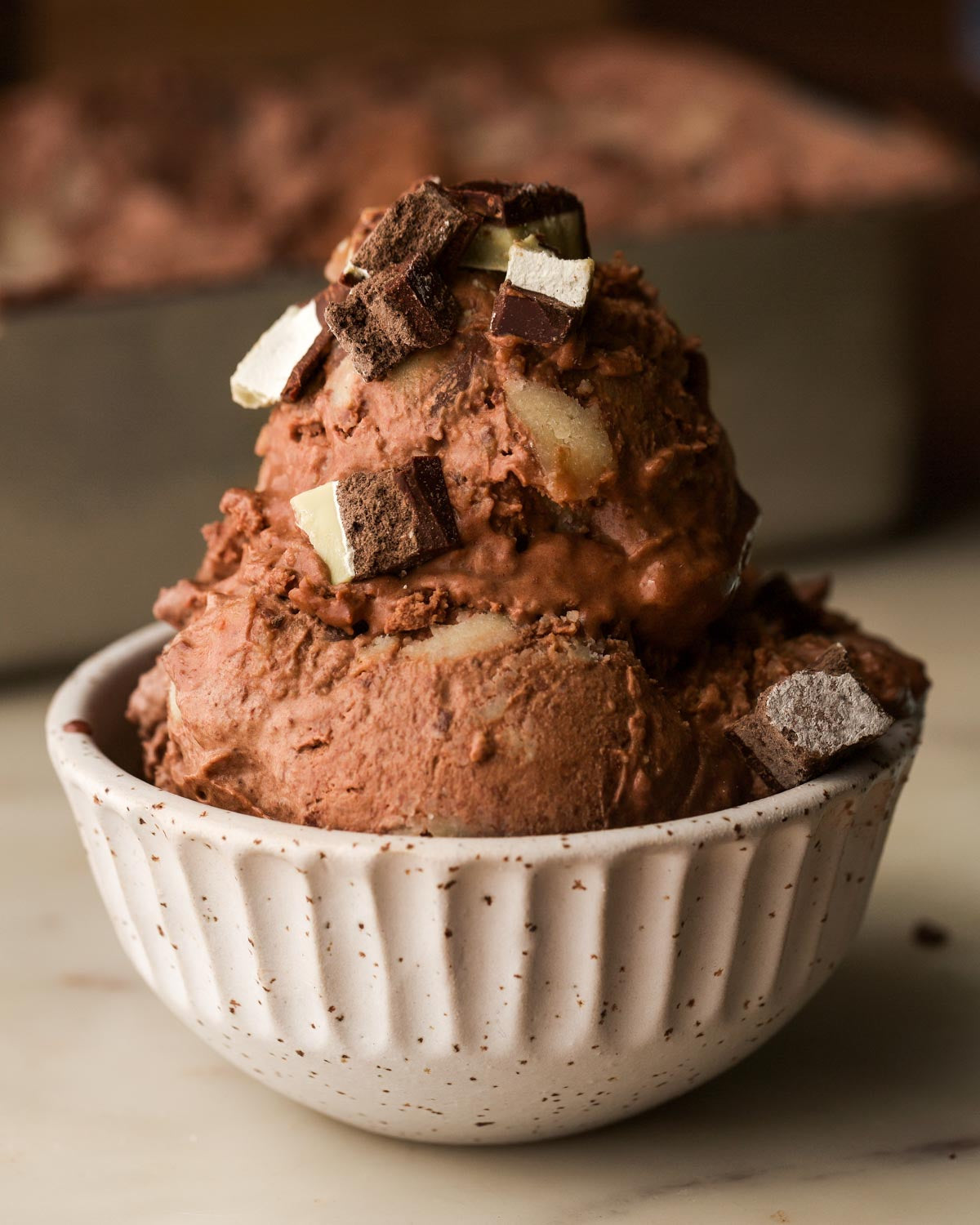 Chocolate Peppermint Ice-Cream with Cookie Dough